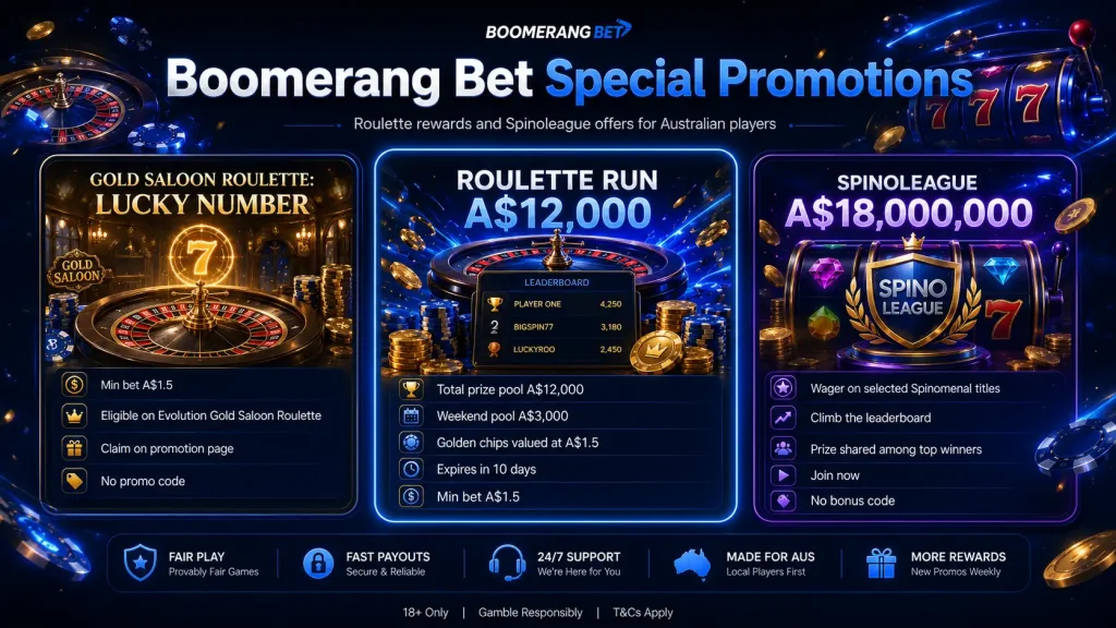 Boomerang Bet Special Bonuses